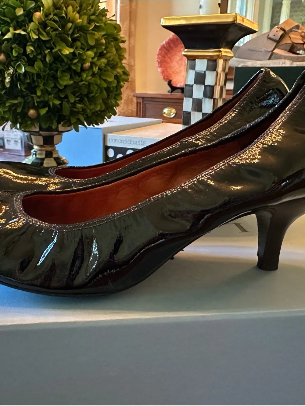Lanvin Black Patent Leather Women's Ballet Heel
